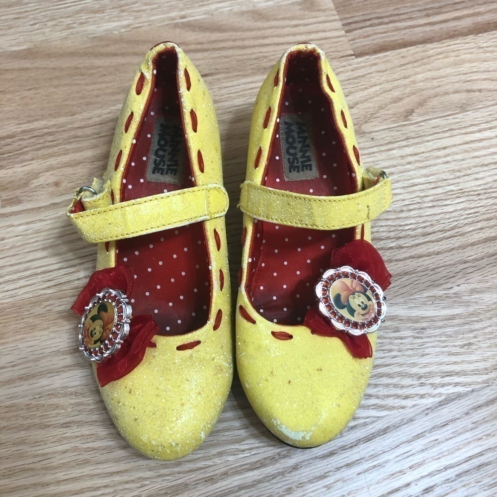 Disney Minnie Mouse Play Heels Sz 13 Yellow Red Shoes